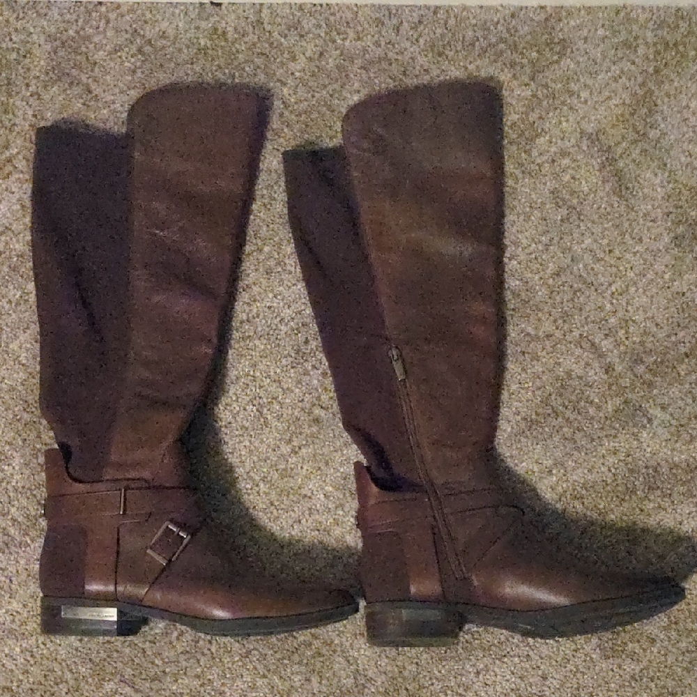Vince Camuto Brown Leather Knee-High Boots